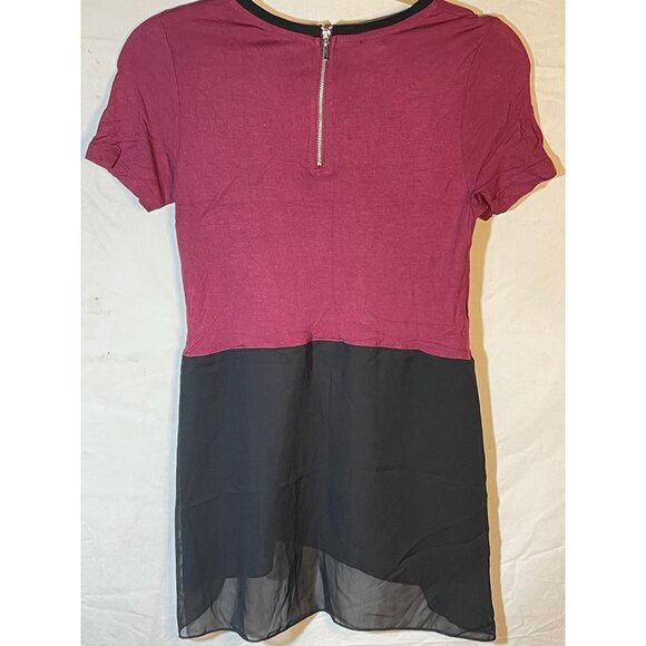 bongo short sleeve shirt purple black sheer lace valet juniors large armpit to a - Picture 9 of 13